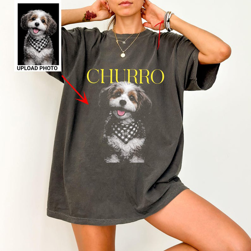 Pet Portrait Custom - Camiseta Personalizada com Retrato de Pet: