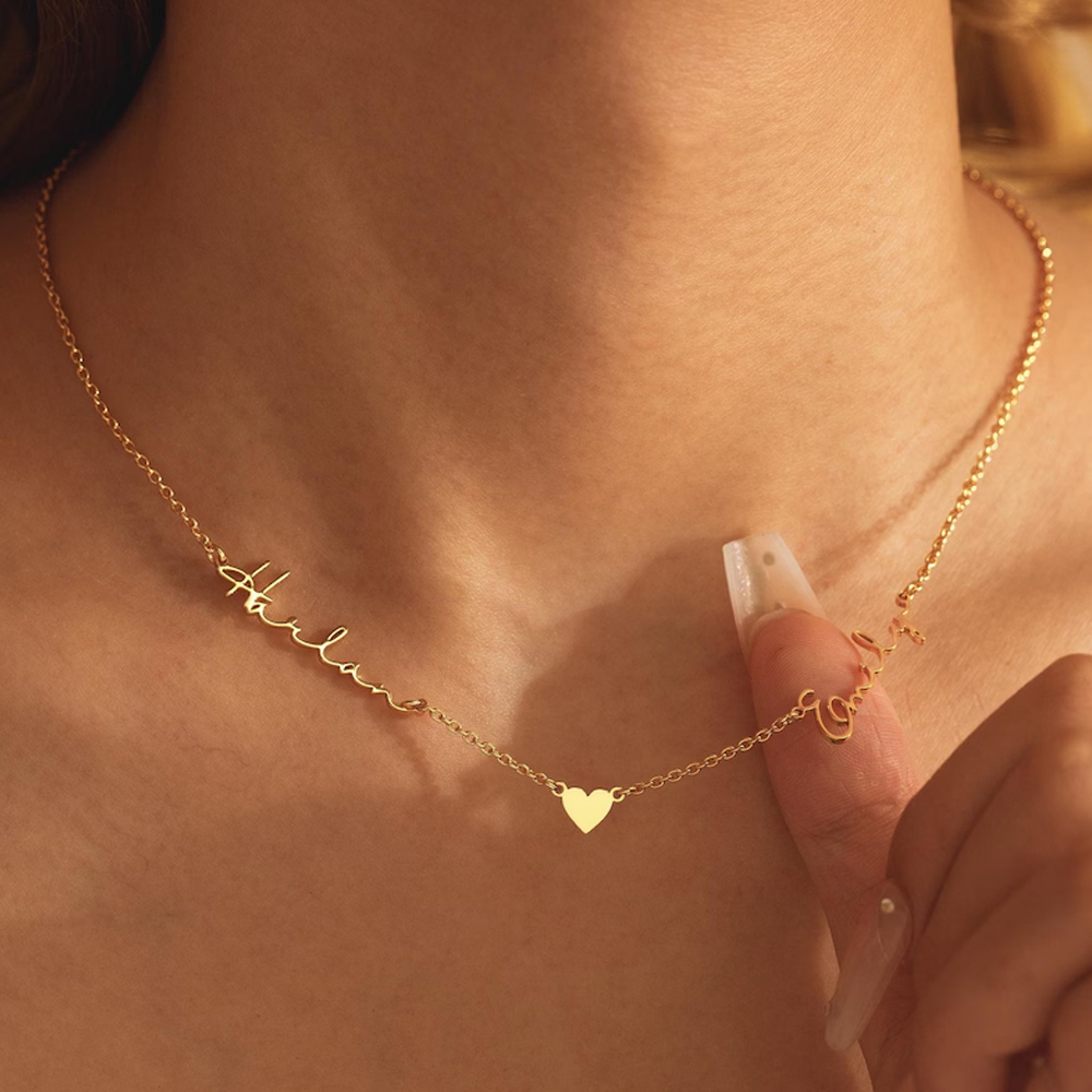 Birth Flower Necklace - Lemegeton colar com nome personalizado, pingente