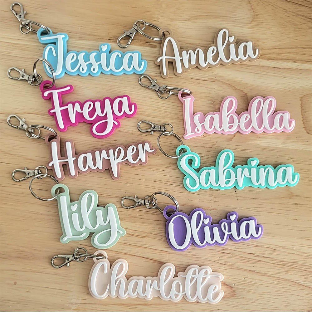 Initial Ring Custom - Chaveiro Personalizado com Nomes em Acrílico,