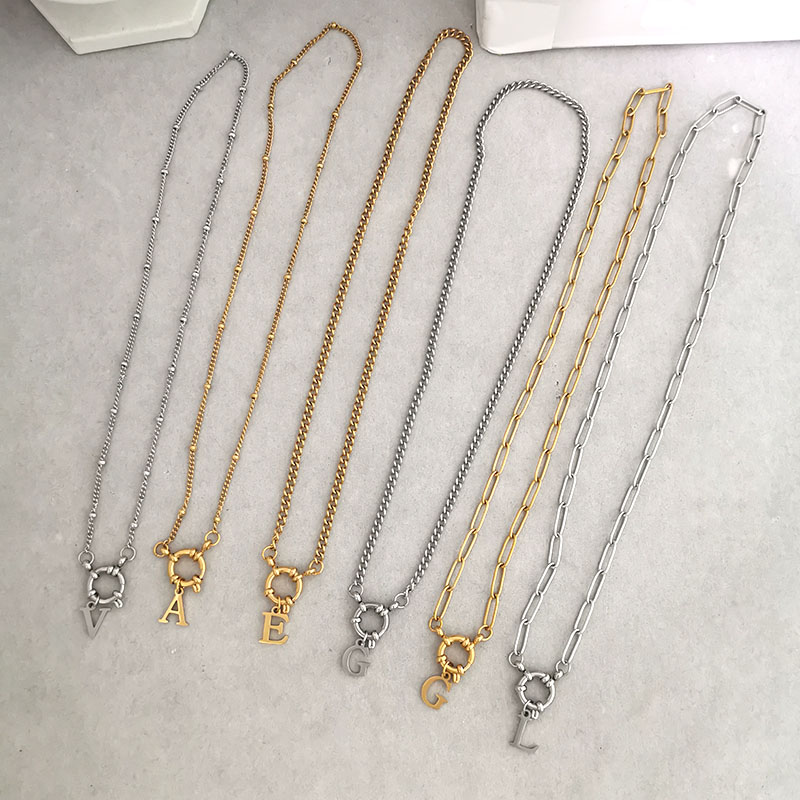 Qmhje inicial charme letras co - Birth Flower Necklace avaliação e preço