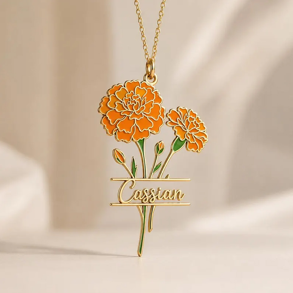 Colar com Nome Personalizado e - Birth Flower Necklace avaliação e preço