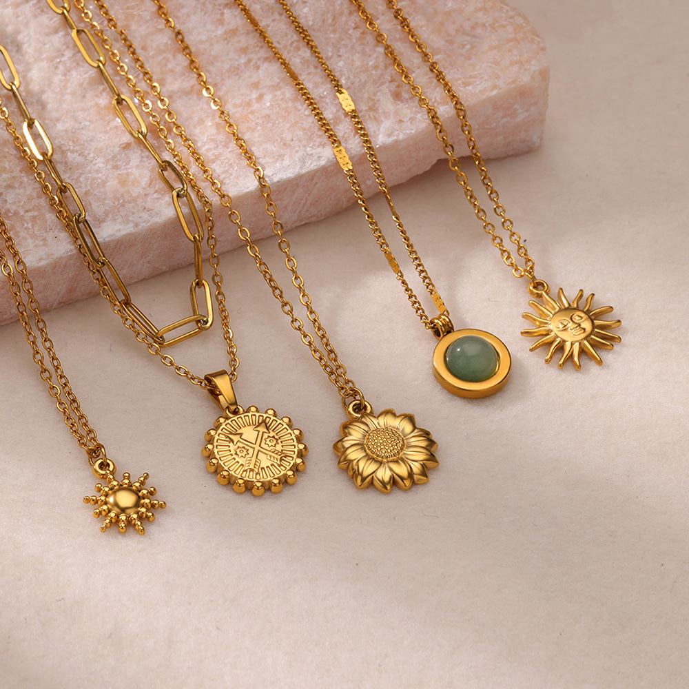 Colar geométrico de aço inoxid - Birth Flower Necklace avaliação e preço